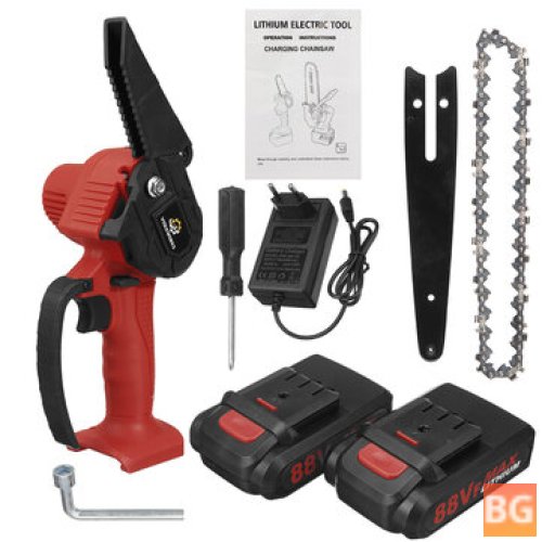 VIOLEWORKS 6 Inch Chain Saw - 88VF - One-Hand Saw - LED - Woodworking Wood Cutter