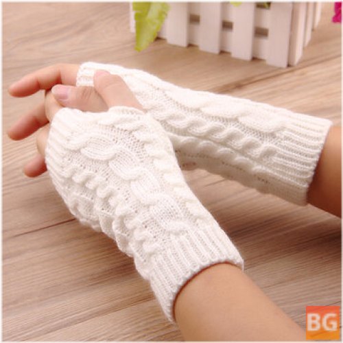 Women's Winter Gloves - Thick Arm Crochet Knitting Gloves