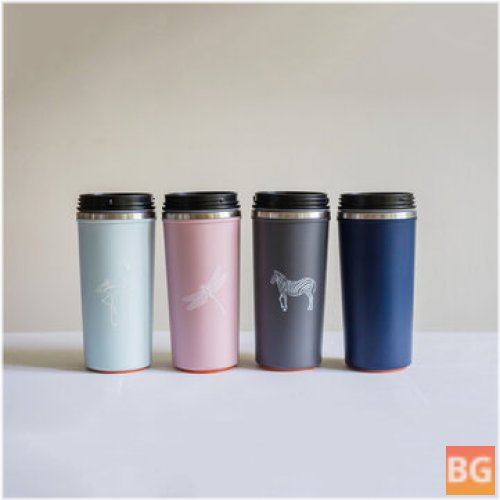 Anti-Fall Double Layer Stainless Steel Coffee Bottle with Suction Cap (500mL)