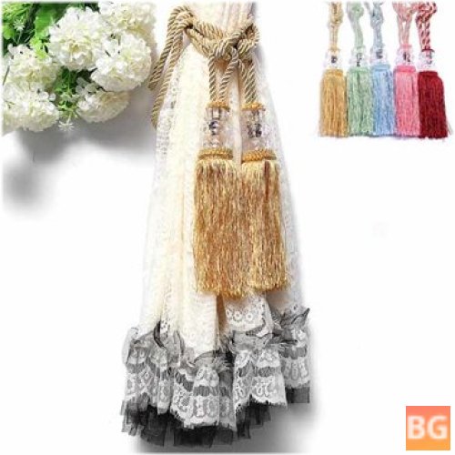 1 Pair Tassels with Beads on Curtain
