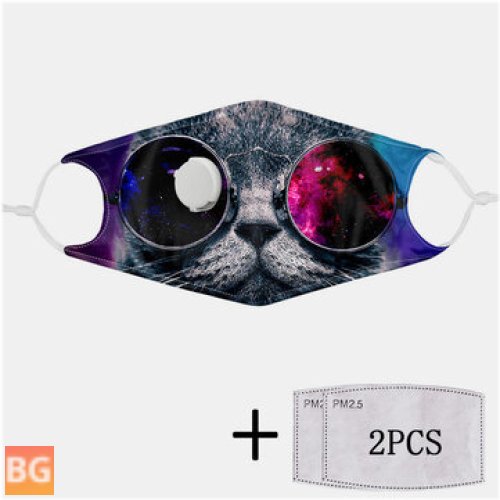 Dust-resistant Cat Print Security Mask with breathing hole