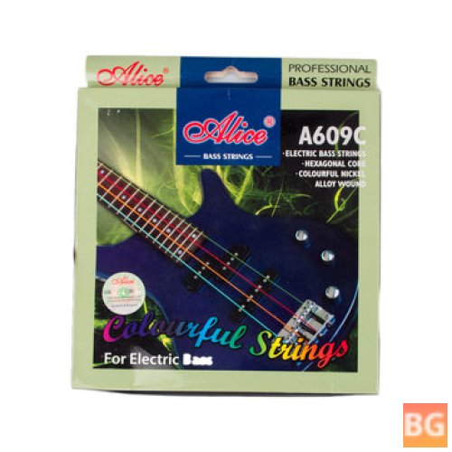 Alices A609C Guitar Strings - 4 Strings Hexagonal Core Nickel Alloy Wound Electric Bass Strings