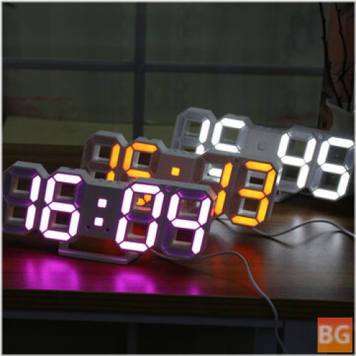Modern 3D LED Wall Clock with Timer and 24/12 Hour Display