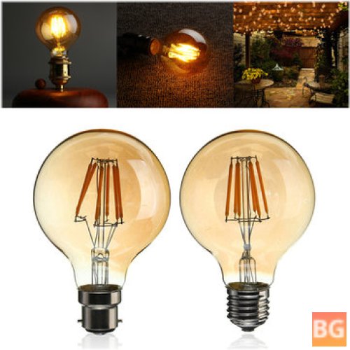 WITH G80 LED, 6W Globe Cage Edison Filament Light Bulb Lamp