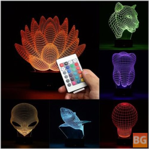 Remote Control Desk Lamp with 3D Color Changing LED