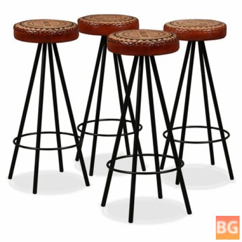 4-Piece Bar Stool with Leather