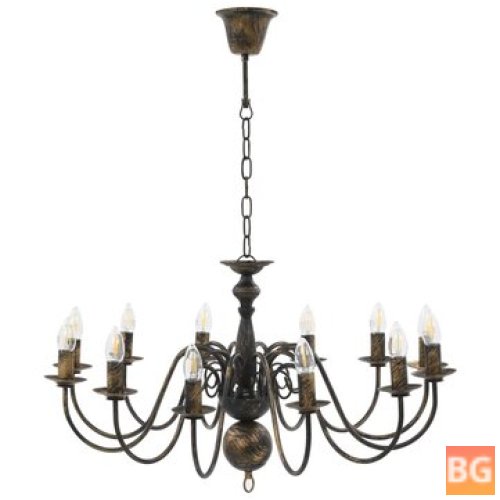 Chandelier with 12 Bulbs - Antique Black
