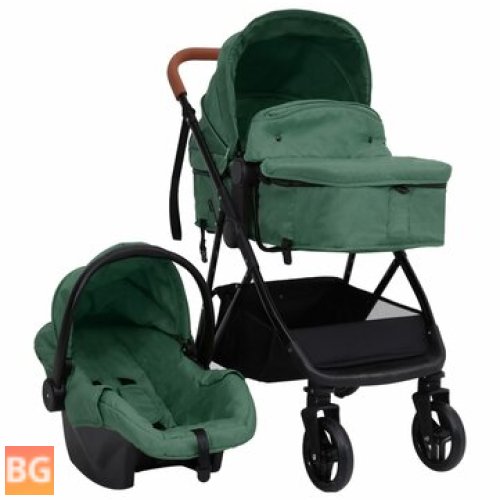 Stroller - 3-in-1 Steel Green and Black