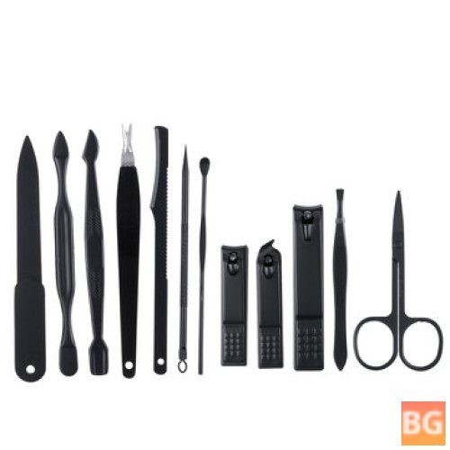 Manicure Tools - 12PCS Set of Stainless Steel Cuticle Clippers