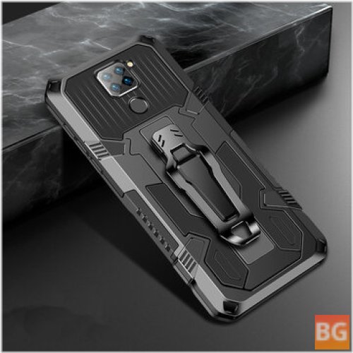 Xiaomi Redmi Note 9 / Redmi 10X 4G Protective Case with Belt Clip Stand, Dual-Layer Rugged Armor, Magnetic
