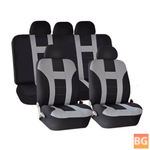 9-Piece Washable Car Seat Cover Set - Grey/Black