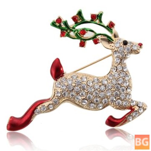 Snowman Brooch with Bell - Colorful Crystal