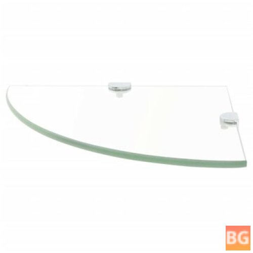 Corner Shelf with Chrome Supports Glass Clear 13.8