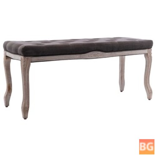 Bench Gray 43.3"x15.6"x24.4" Linen and Solid Wood