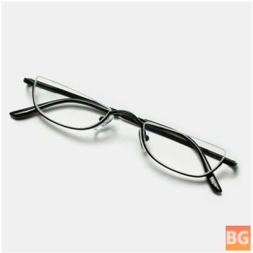 Half Frame Reading Glasses with Red and Blue Frames