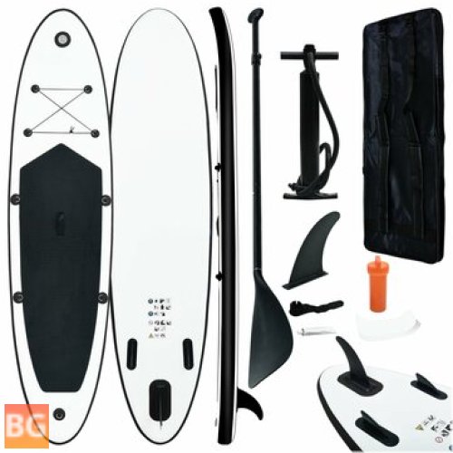 Black and White Stand Up Paddle Board Set with Long Size 360 x 81 x 10 cm