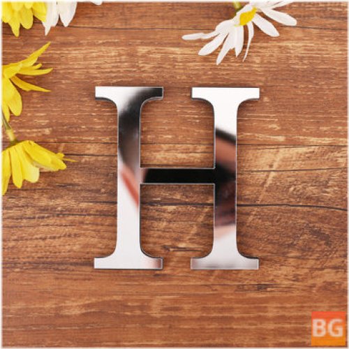 1 Piece English Letters Wall Stickers - DIY Decorative Decal Home Decoration Acrylic Mirror