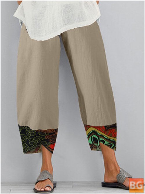 Pants with a Patchwork Design - Women's