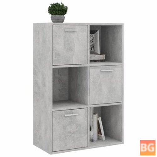 Storage Cabinet in Gray with a Black Top