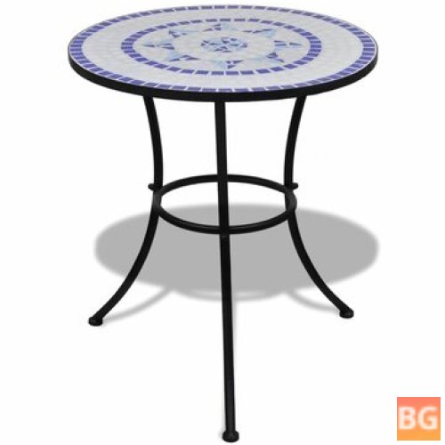 Table with Blue and White Design