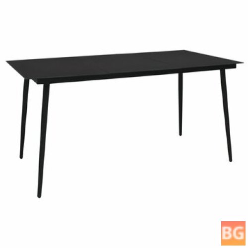 Black Dining Table with Glass Top 74.8