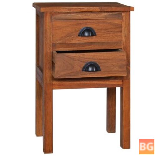 Wooden Bedside Cabinet with Doors and Drawers