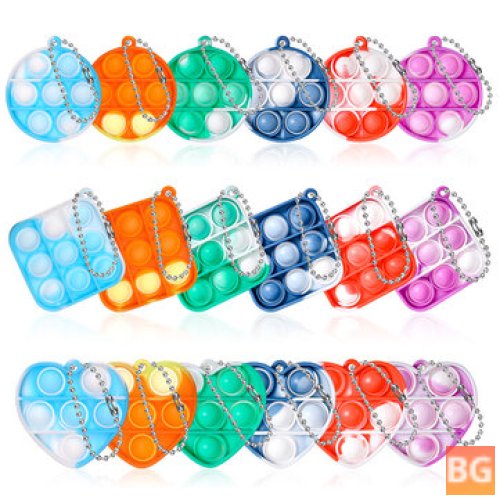 CAMTOA 12/18Pcs Mini Bubble Fidget Sensory Toys - Gradual Change Colorful Anti-Anxiety Office Toys