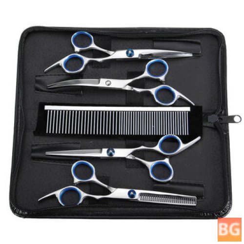 Straight Curved Dog Hair Trimmer - Set of 7 Shears