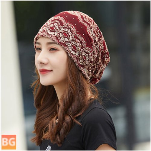 Women's Cotton Ethnic Style Floral Embroidery Beanie