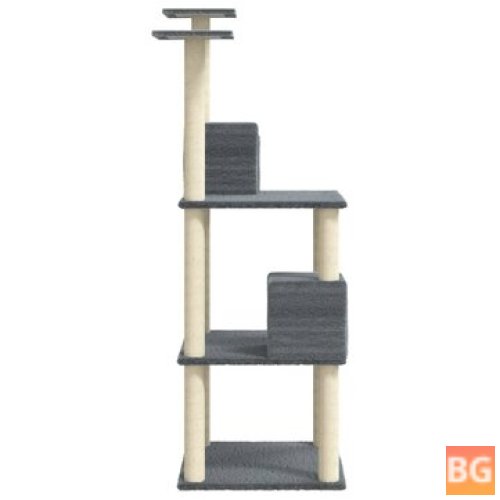 Cat furniture with sisal scratching posts 141 cm light gray