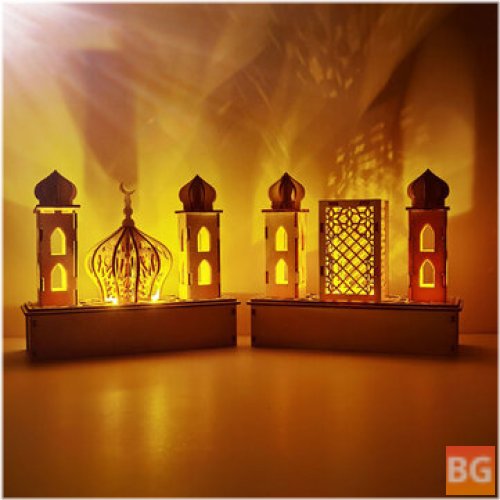 LED Eid Mubarak Wooden Plaque