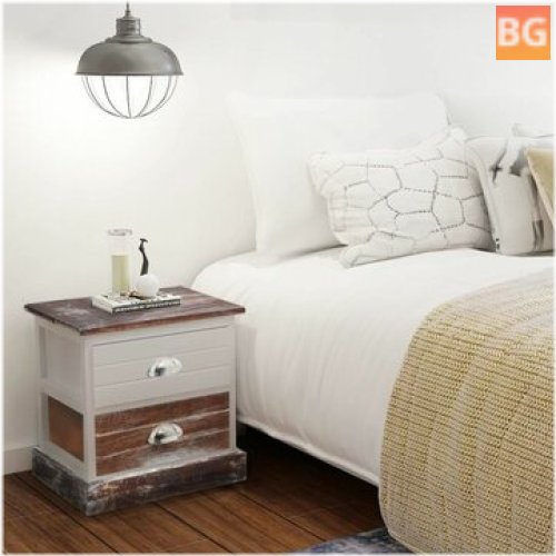 Brown and White Bedside Tables