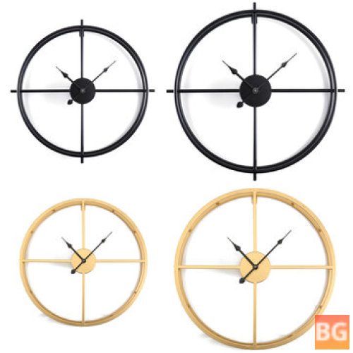 Round Vintage Wrought Iron Wall Clock with Clock mechanism