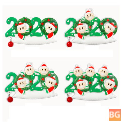 2020 Christmas Ornaments - Santa Claus Snowman Pendants with Bells