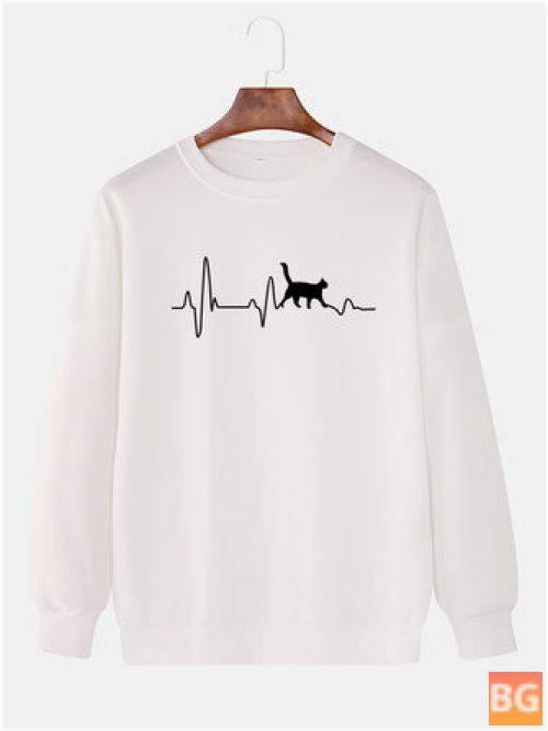 Long Sleeve Cotton T-Shirt with Car Print