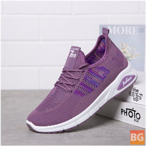 Women Mesh Breathable Sneakers with Lace Up Casual Shoes