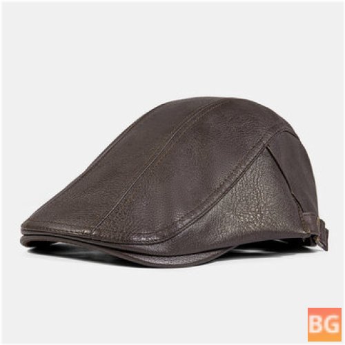 Octagonal Men's Hat withPU Leather Thickenings