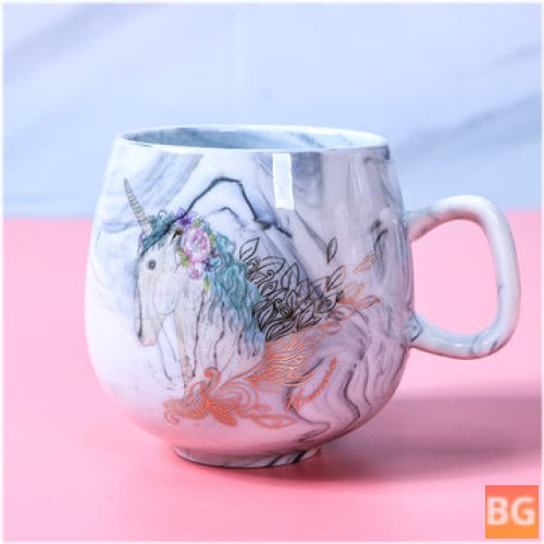 Coffee Cup with Marbled Design - 400ML