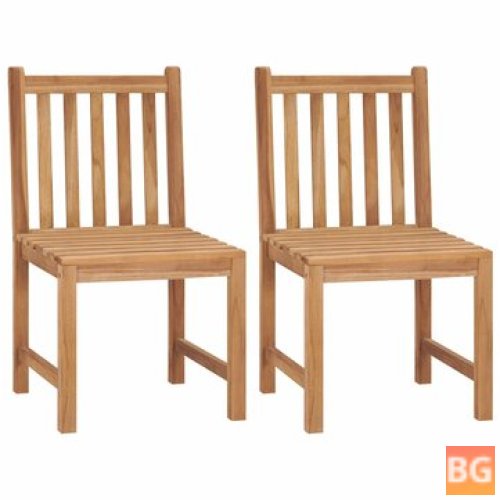 2-Piece Garden Chair Solid Teak Wood