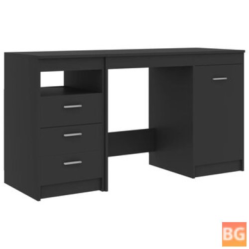 Black Desk Table with 3 Drawers and a Writing Table