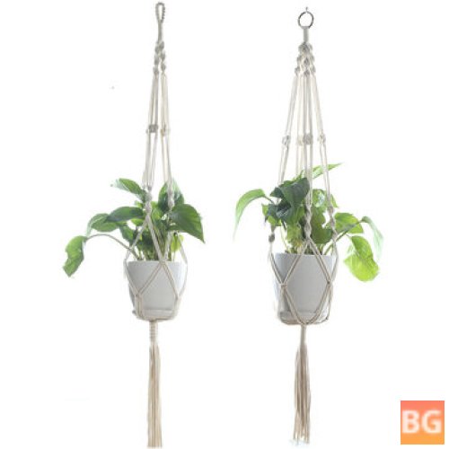 Hanging Flower Pot with Cotton Rope and Netting
