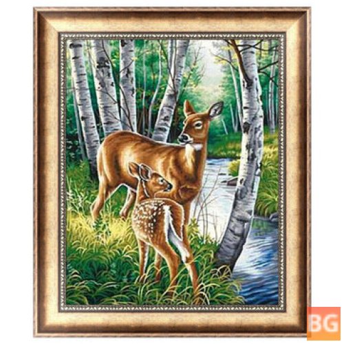 5D Diamond Painting Set - Deers Handmade Craft Cross Stitch Embroidery Home Office Wall Decorations