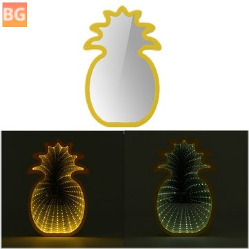 Pineapple Mirror Lamp - LED Tunnel Night Light for Kid's Atmosphere