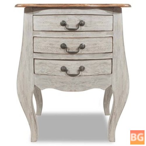 Solid Wood Bedside Cabinet with Doors and Drawers