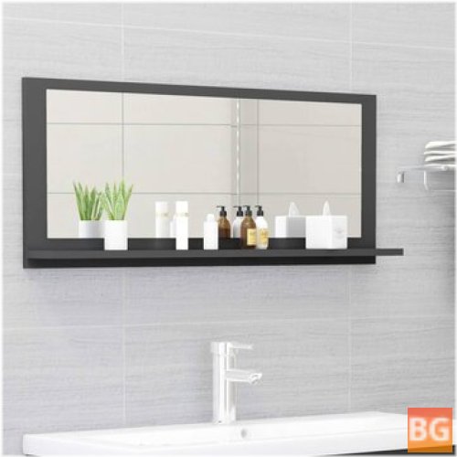 Gray Mirror with Black Frame