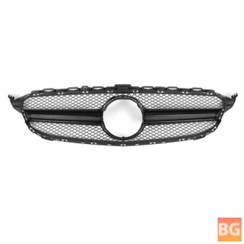 Black Mesh Grille with Grill for Mercedes C-Class W205 15-18