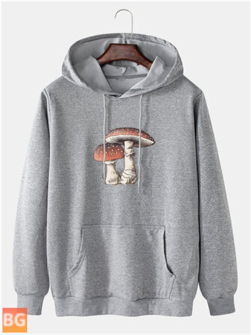 Mushroom print Pullover Hoodies for Men