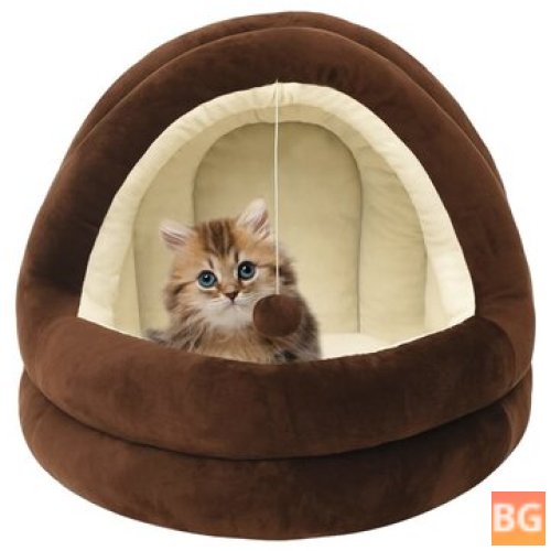 Brown Cat Basket with Cream Color