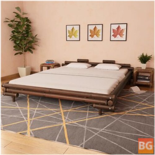 Bamboo Bed Frame in Brown