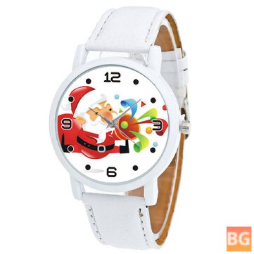 Christmas Watch with Santa Claus Blowing Nose Pattern